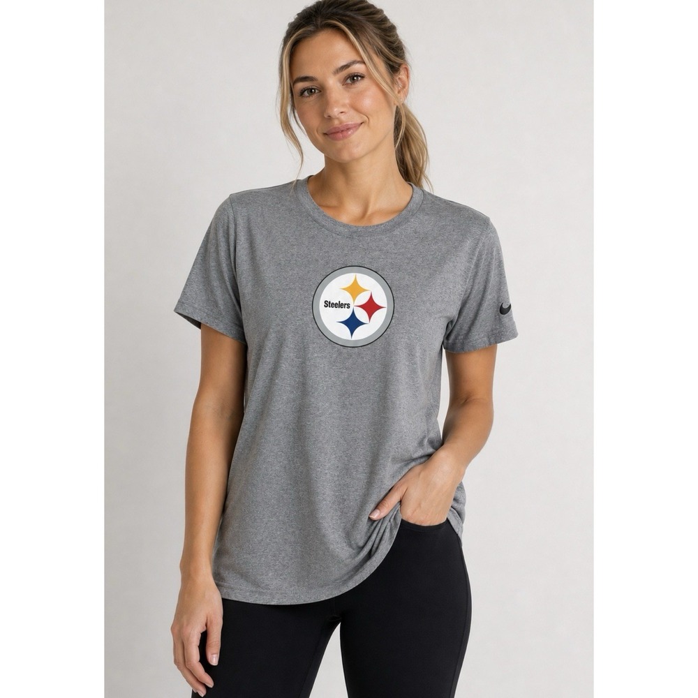 NEW! NFL Pittsburgh Steelers Short Sleeve Shirt Nike Dri Fit Gray SZ XL